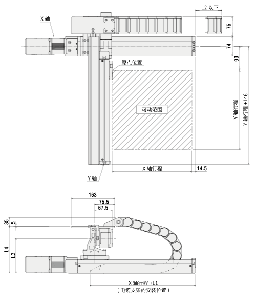 變更后的電纜線夾安裝位置 模式1